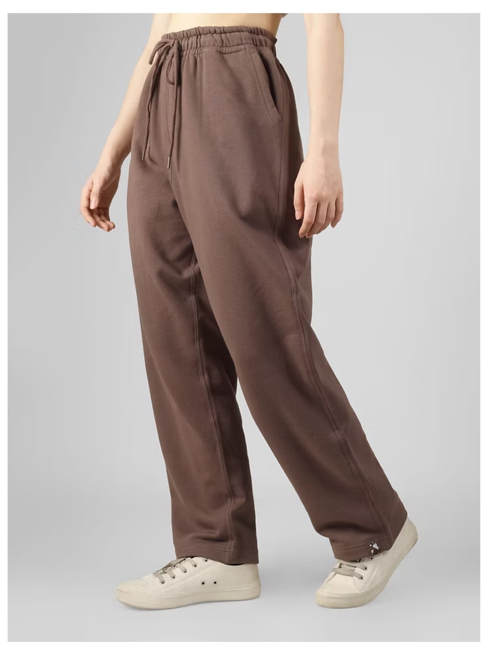 Unisex 100% cotton Relaxed Drawstring Pants in Taupe